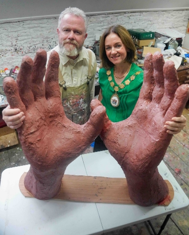 Mayor McCollum Visit Colin Davidson - Eclipse Sculptures 
