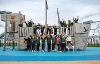 Pupils from St Patrick’s Primary School, Holywood, join the Mayor of Ards and North Down, Councillor Gillian McCollum at the new facilities in Seapark, Holywood.