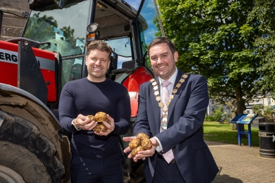 Mayor of Ards and North Down, Councillor Craig Blaney, pictured with Northern Irish cook, and creator of food platform Bored of Lunch, Nathan Anthony