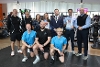 Deputy Mayor Cllr James Cochrane with staff from ANDBC Leisure service celebrate the Quest Excellent Accreditation