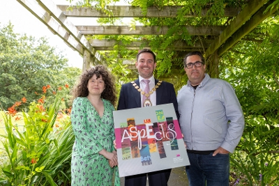 Mayor of Ards and North Down, Cllr Craig Blaney, poet Amy Louise Wyatt and Illustrator Neal McCullough