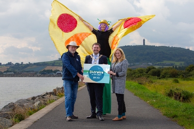 Mayor of Ards and North Down, Councillor Craig Blaney, with Mount Stewart Visitor Experience Manager Julie McLaughlin and Paul Stewart, Centre Manager at WWT Castle Espie Wetland Centre