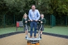 Photo Caption: Mayor of Ards and North Down, Councillor Craig Blaney officially opens the play area at Bangor Sportsplex, alongside pupils from Rathmore Primary School, Bangor.