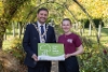 The Mayor of Ards and North Down, Councillor Craig Blaney alongside Niamh Watterson, Environmental Officer, Live Here Love Here.