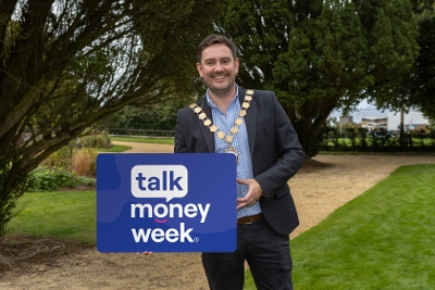 Mayor of Ards and North Down, Councillor Craig Blaney supporting Talk Money Week 2026.