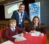 Pupils from Clandeboye Primary School joined the Mayor of Ards and North Down, Councillor Craig Blaney, to launch the new Your Recycling Matters campaign